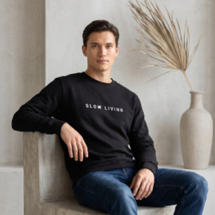 Minimalistisk Slow Living-mellanslagstypografi Sva Lång Ärmad Tröja