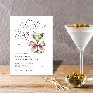 Minimalistisk Smutsiga Trettio Martini Rosa Slinga Inbjudningar