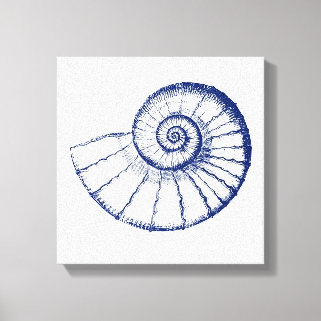 Minimalistisk Snäcka i Nautilus Sea Canvastryck (Framsida)