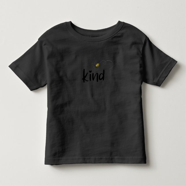 Minimalistisk "snäll" Grafik T-shirt - Svart Bomul (Framsida)