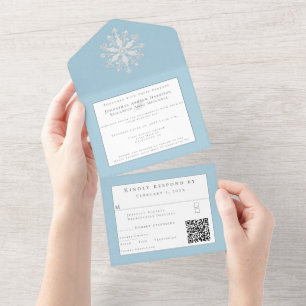 Minimalistisk snöflake Bröllop Ice Blue