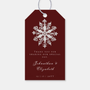 Minimalistisk snöflake Bröllop Röd favorit Presentetikett
