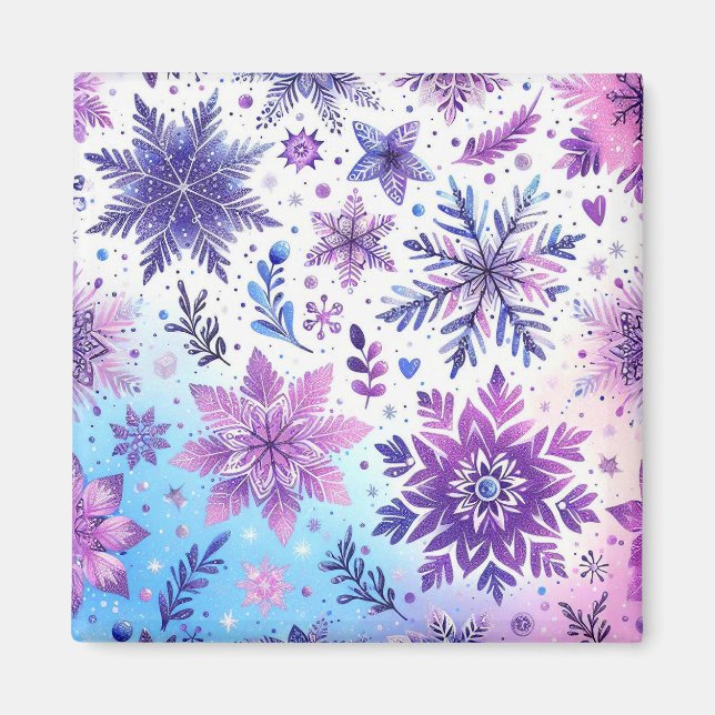 Minimalistisk Snöflinga Magnet (Framsidan)