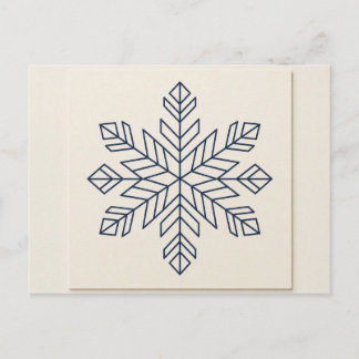 Minimalistisk snöflinga på en rad | Modern vinter Vykort