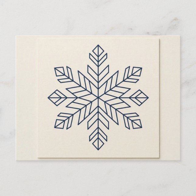 Minimalistisk snöflinga på en rad | Modern vinter Vykort (Framsida)