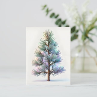 Minimalistisk Snöig Tall Vykort