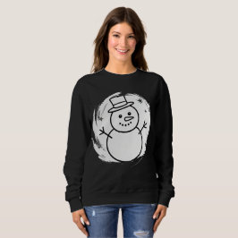 Minimalistisk snömannen linjärt julkort t shirt