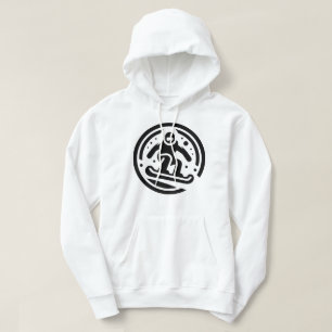 Minimalistisk Snowboarder Freestyle Jump Black Whi Hoodie