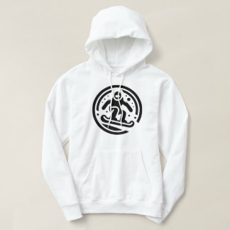 Minimalistisk Snowboarder Freestyle Jump Black Whi Hoodie