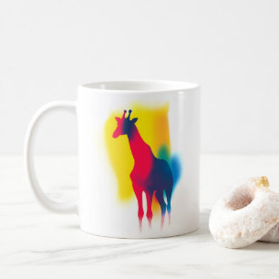 Minimalistisk snurfärg Giraffe Silhouette Kaffemugg