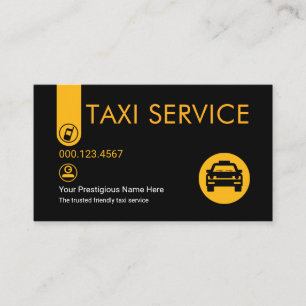 Minimalistisk Snygg Gul Taxi-flik Visitkort