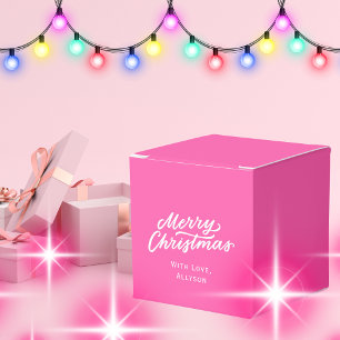 Minimalistisk Snyggt Bright Rosa God jul Presentaskar