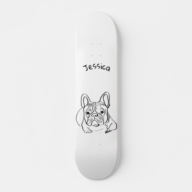 Minimalistisk snyggt Bulldog Mini Skateboard Bräda 18,5 Cm (Framsida)