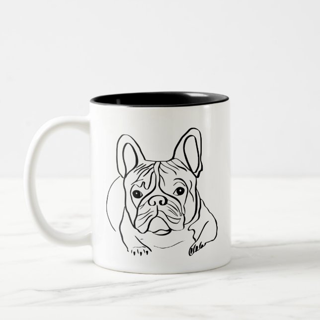 Minimalistisk snyggt Bulldog Två-Tonad Mugg (Vänster)