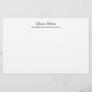 Minimalistisk Snyggt för svartvit handskrift Elega Brevpapper