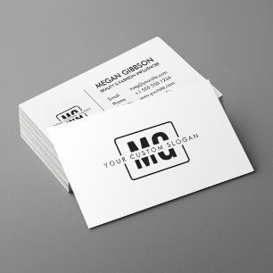 Minimalistisk snyggt för svartvit monogram personl visitkort