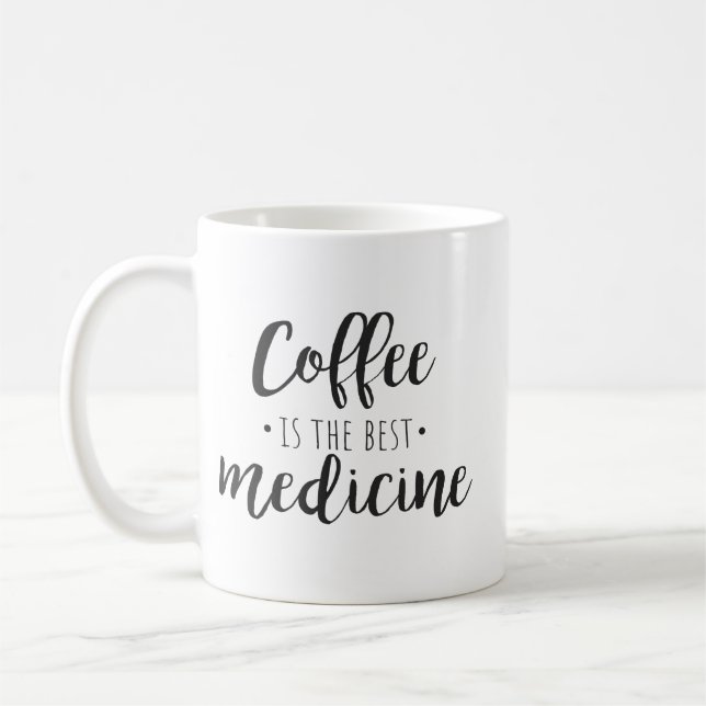 Minimalistisk Snyggt Modern Classic White Black Kaffemugg (Vänster)