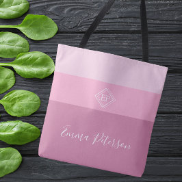 Minimalistisk Snyggt, Monogram Script Namn Pinky Tygkasse