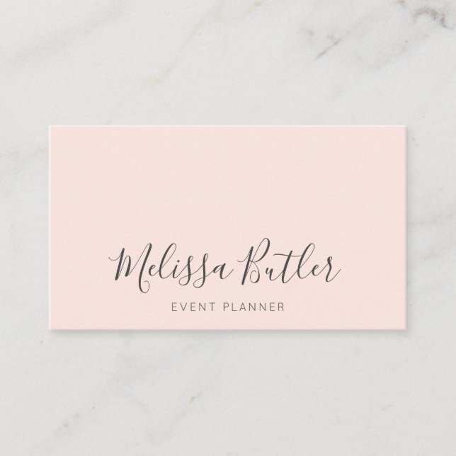 Minimalistisk Snyggt  Rosa Visitkort (Framsida)