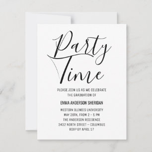 Minimalistisk Snyggt, svart och vit grad Party OSA Kort