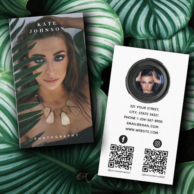 Minimalistisk Social Media 2 QR-kod för foto Visitkort (Skapare uppladdad)