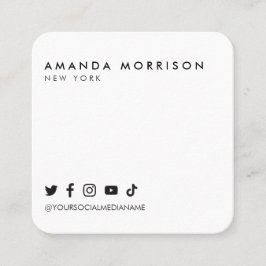 Minimalistisk Social mediefack i Professionell, vi Fyrkantigt Visitkort