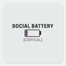 Minimalistisk socialt batteri låg dekal