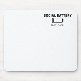 Minimalistisk Socialt Batteri Låg Typografi Musmatta