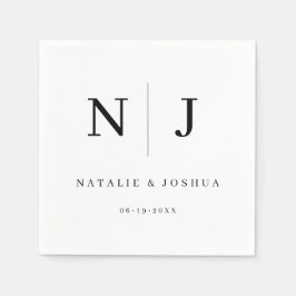 Minimalistisk sofistikerad typografi Bröllop Pappersservett