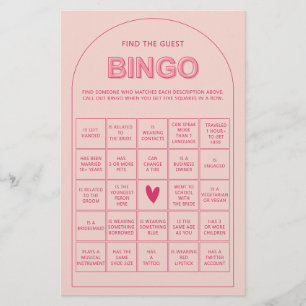 Minimalistisk sök efter gästbingo-möhippa flygblad