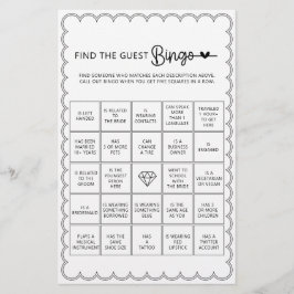 Minimalistisk sök efter gästbingo-möhippa flygblad