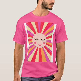 Minimalistisk Sol Ansikte T Shirt