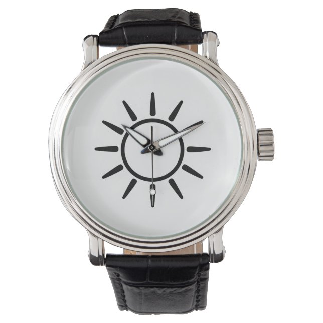 Minimalistisk sol-symbol kastkudde armbandsur (Framsida)