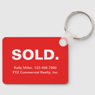 Minimalistisk SOLD Fastighetsmäklare Budget Ny H Nyckelring