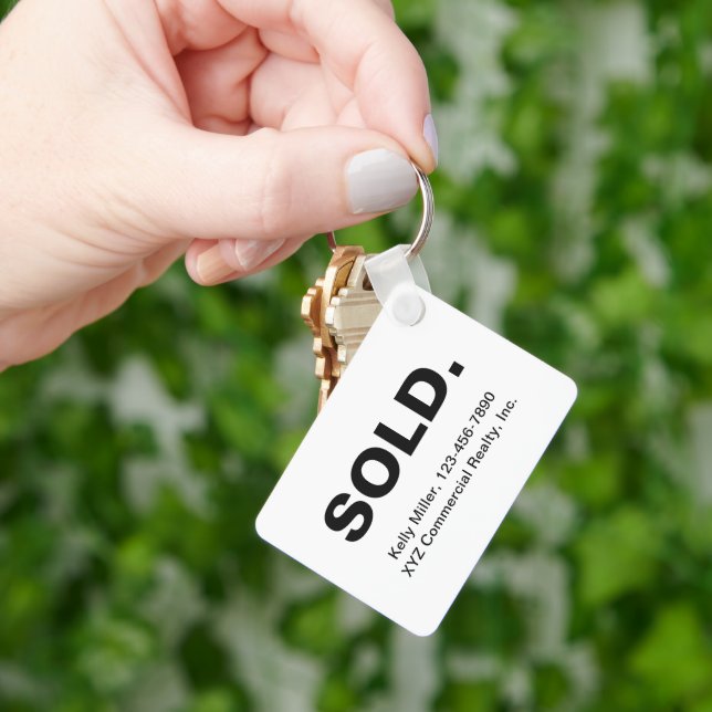 Minimalistisk SOLD Fastighetsmäklare | Budgetmarkn Nyckelring (Hand)