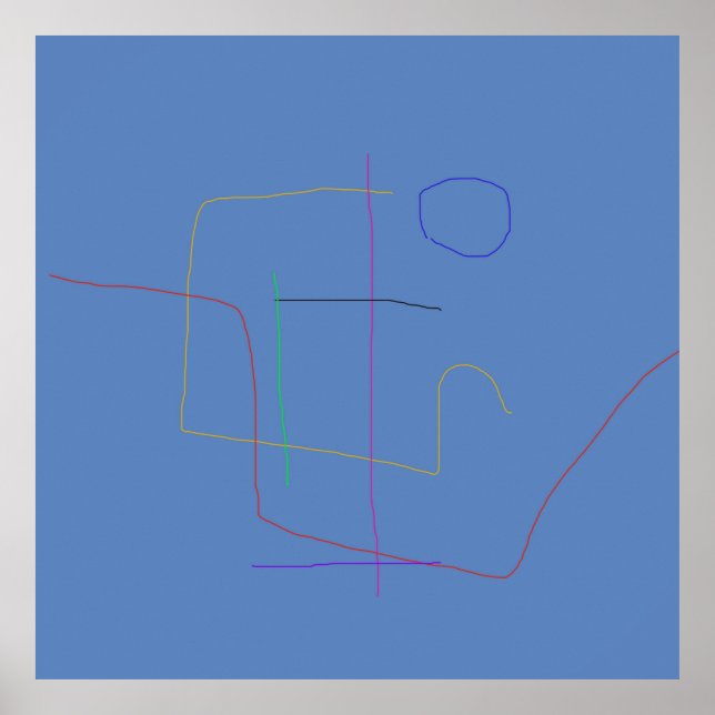 Minimalistisk solid Blue-bakgrund Poster (Framsidan)