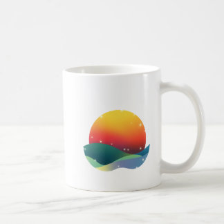 Minimalistisk solnedgång över Abstrakten över have Kaffemugg