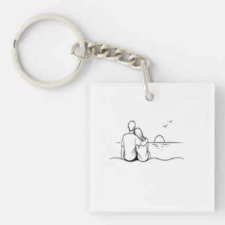 Minimalistisk solnedgångsmoment Linjekonst