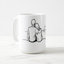 Minimalistisk solnedgångsmoment Linjekonst