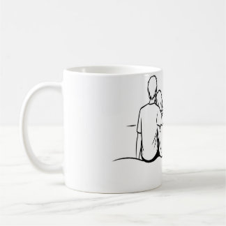 Minimalistisk solnedgångsmoment Linjekonst Kaffemugg