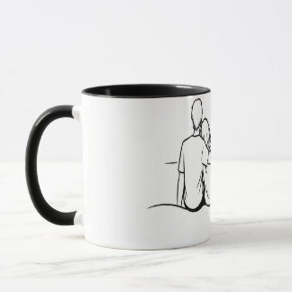 Minimalistisk solnedgångsmoment Linjekonst Mugg