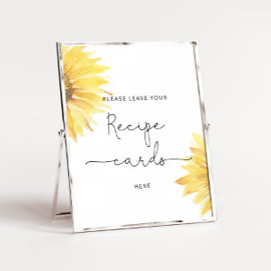 Minimalistisk solros lämna ditt receptkort här poster