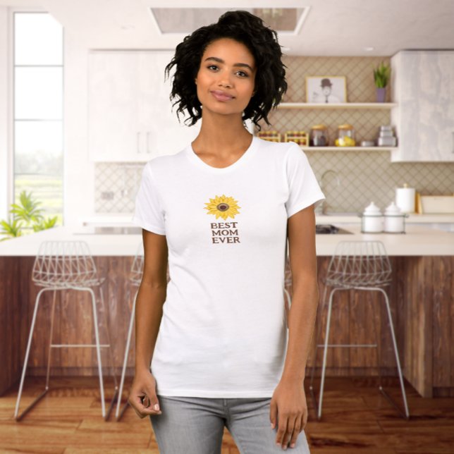Minimalistisk solrosa Vatten Färg Bästa Mamma någo T Shirt (Skapare uppladdad)