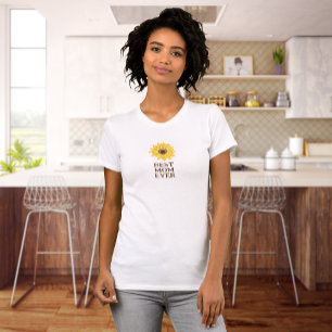 Minimalistisk solrosa Vatten Färg Bästa Mamma någo T Shirt