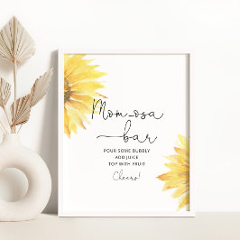 Minimalistisk solrosbabydusch Momosa pub Poster