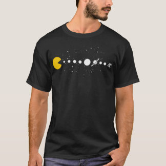 Minimalistisk solsystemutbyggnad av astronaut efte t shirt