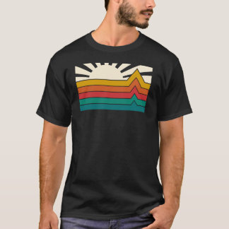 Minimalistisk soluppgång och vågor t shirt