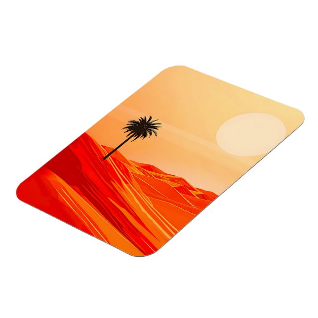 Minimalistisk sommarDesert Oasis Magnet (Vänstra Sidan)