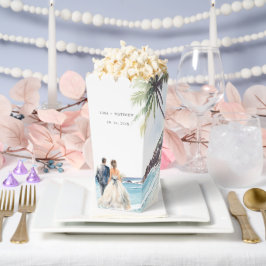 Minimalistisk sommarstrand Bröllop på destination Presentaskar