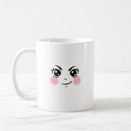 Minimalistisk söt anime-ansiktsmugg kaffemugg